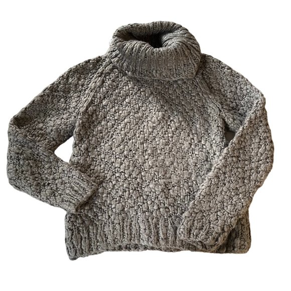 Vivienne Tam Sweaters - VIVIENNE TAM Sweater Chunky Knit Turtleneck Mushroom Taupe Acrylic Wool Blend